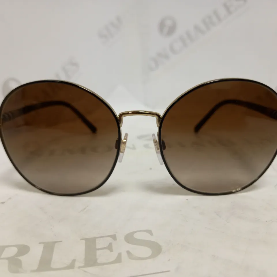 BURBERRY GOLD/TAN ROUND SUNGLASSES RRP £244