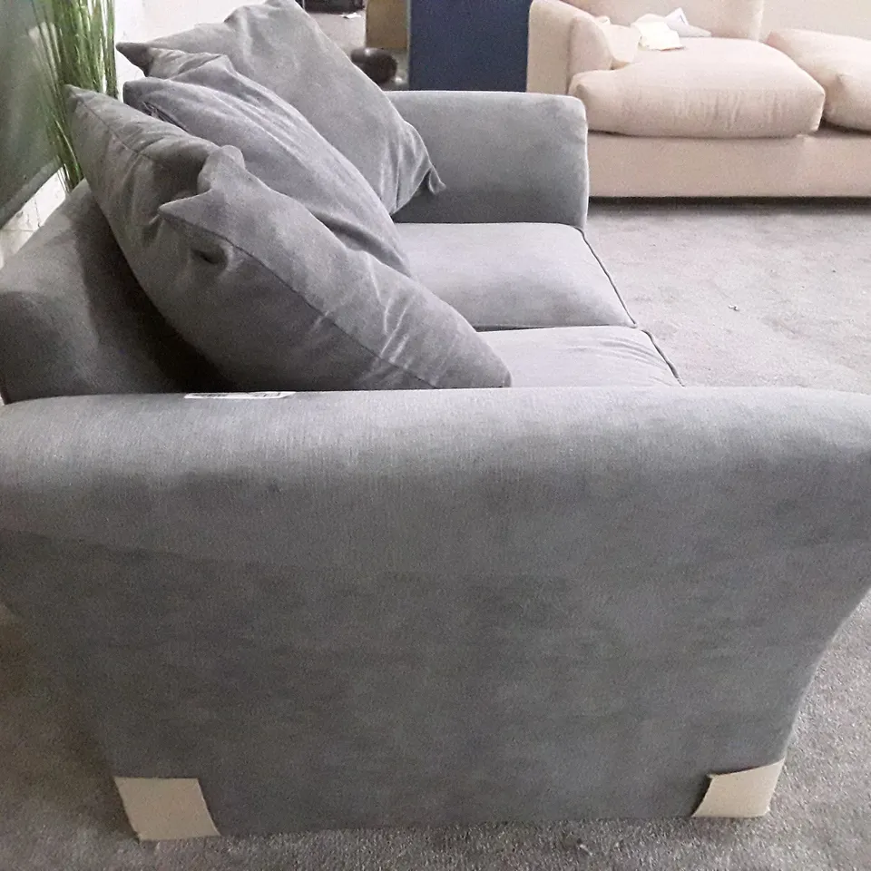 QUALITY DESIGNER DURY 2 SEATER SOFA - DARK GREY FABRIC