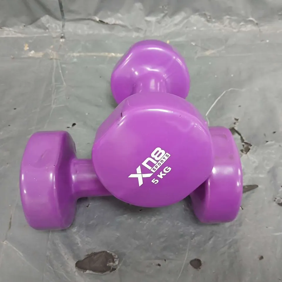 LOT OF 2 XN8 SPORTS 5KG DUMBELLS