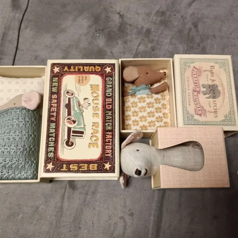 LOT OF 3 SMALL MOUSE PLUSHIES IN BOXES