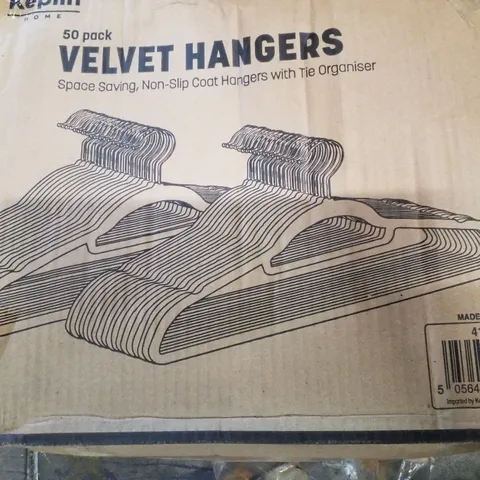 BOXED KEPLIN 50PK VELVET HANGERS - TEAL