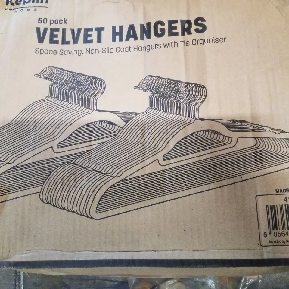 BOXED KEPLIN 50PK VELVET HANGERS - TEAL