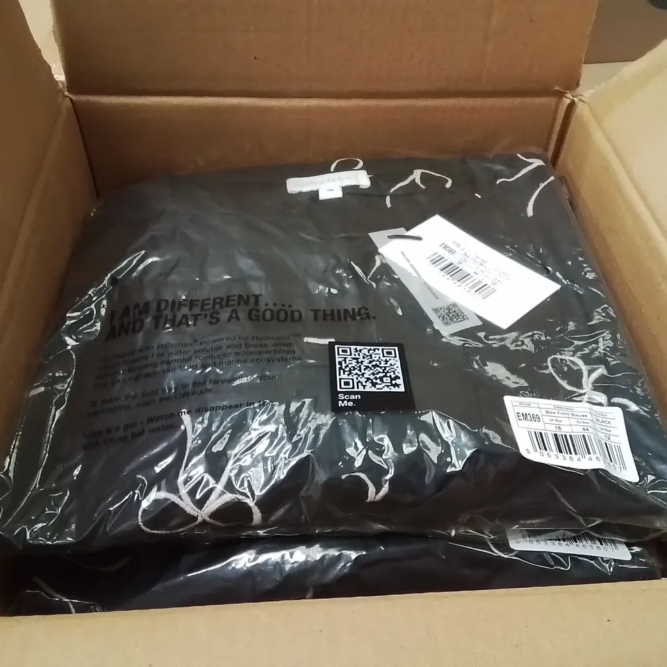 BOXED BRAND NEW APPROXIMATELY 10 SIMPLY BE BOW FRONT BLOUSE BLACK SIZE 16