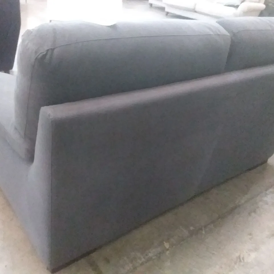 QUALITY DESIGNER VIRGILIO 2 SEATER SOFA - DARK GREY FABRIC