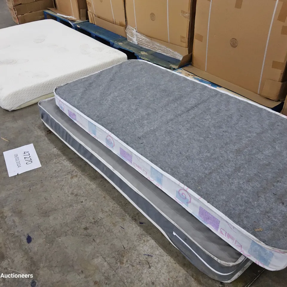 THREE UNBAGGED ASSORTED MATTRESS 