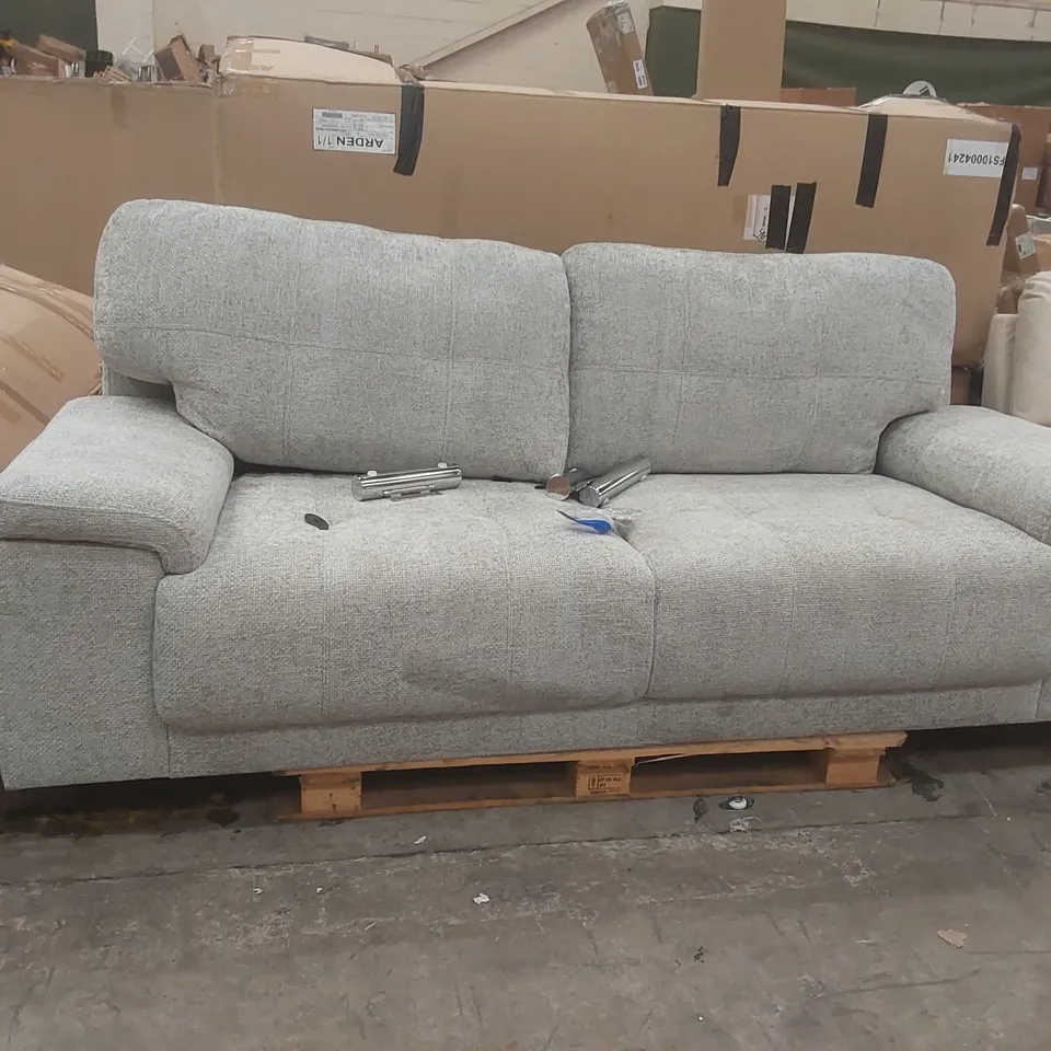 QUALITY DESIGNER CHUNKY WEAVE FABRIC UPHOLSTERED 4-SEATER SOFA