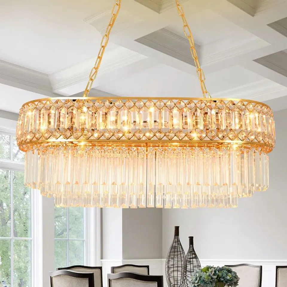 BOXED JASYA 8 LIGHT CRYSTAL CHANDELIER (1 BOX)