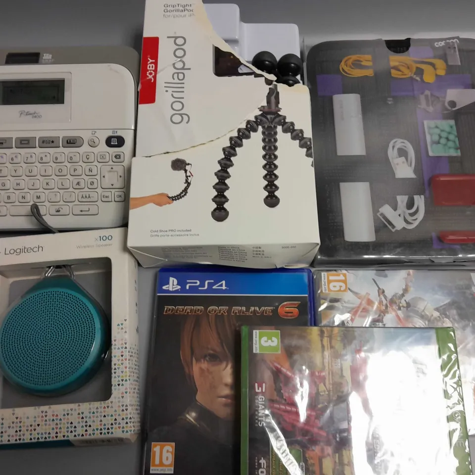LOT OF 7 ASSORTED ITEMS TO INCLUDE JOBY GORILLAPOD, LOGITECH WIRELESS SPEAKER AND COCOON ACCESSORY ORGANISER