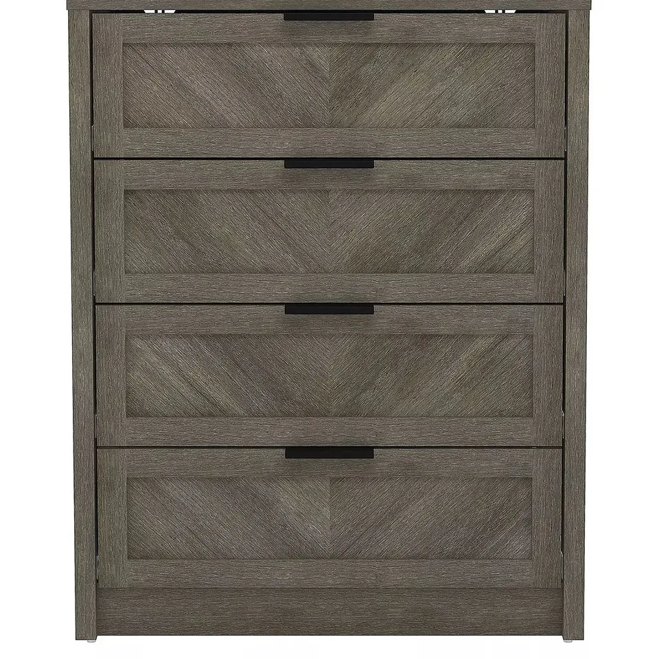 BOXED CHEVRY 4 DRAWER CHEST - GREY OAK