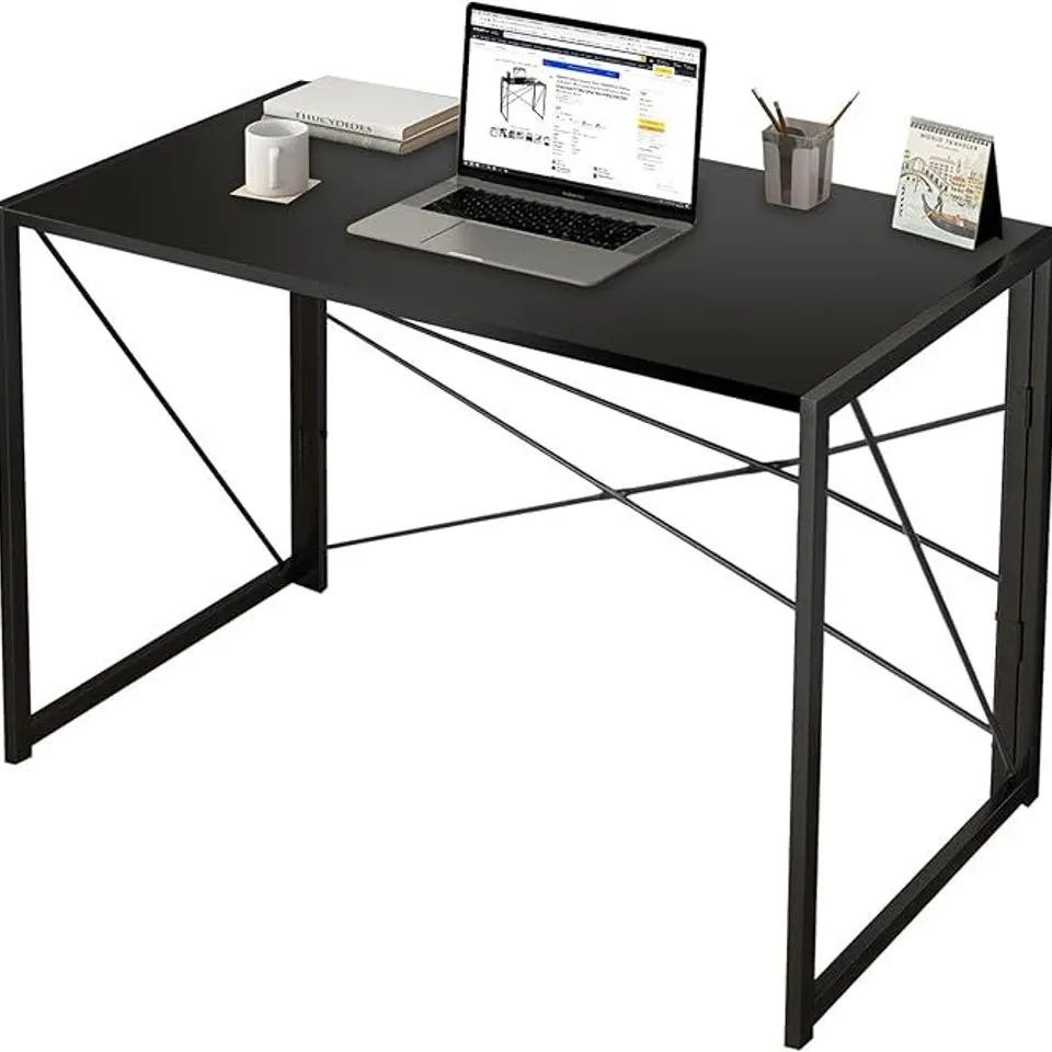 BOXED DAWOO FOLDING COMPUTER TABLE - BLACK