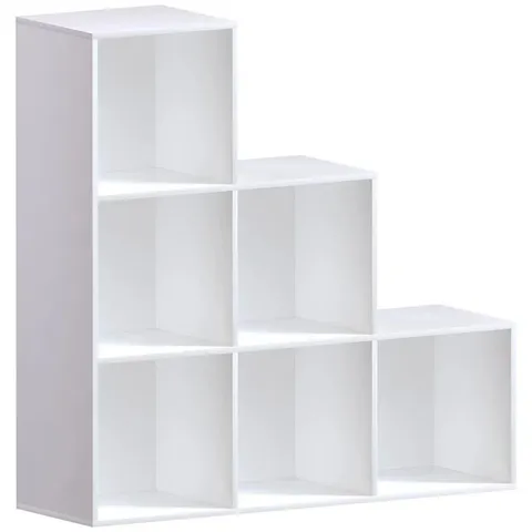 BOXED VIDA DESIGNS DURHAM 6 CUBE STAIRCASE STORAGE UNIT - WHITE (1 BOX)