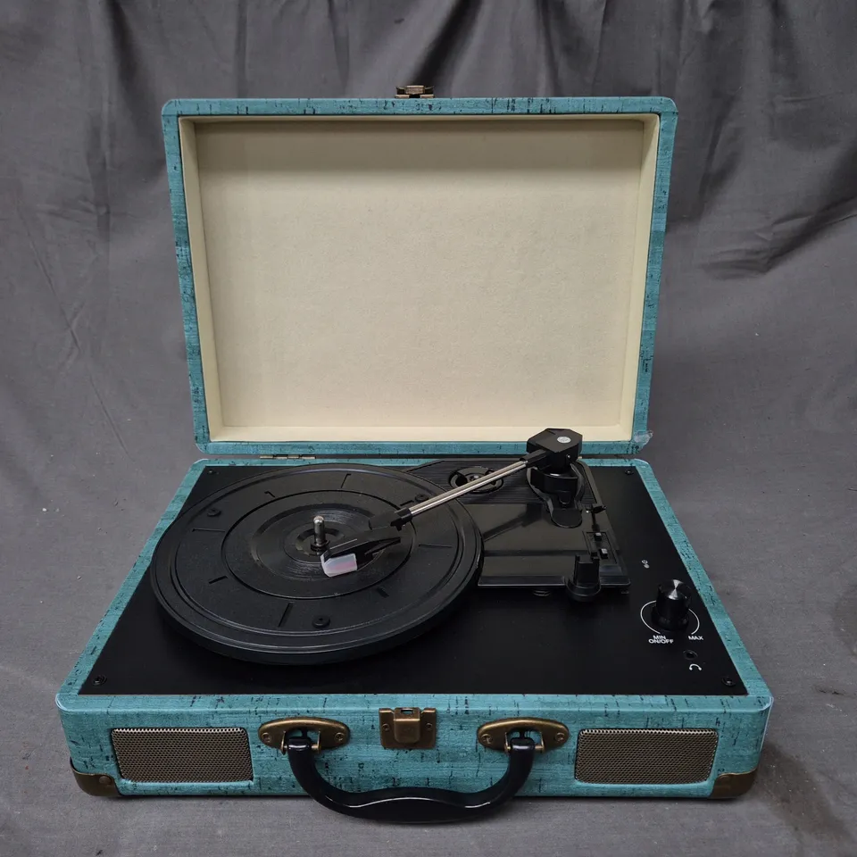 BOXED UNBRANDED SUITCASE WIRELESS TURNTABLE PLAYER