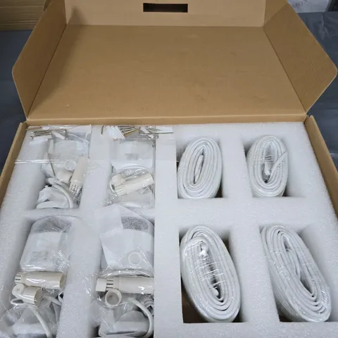 SWANN 4 CAMERA KIT WITH MULTIPLE WHITE USB/DATA CABLES AND ADAPTERS – BOXED