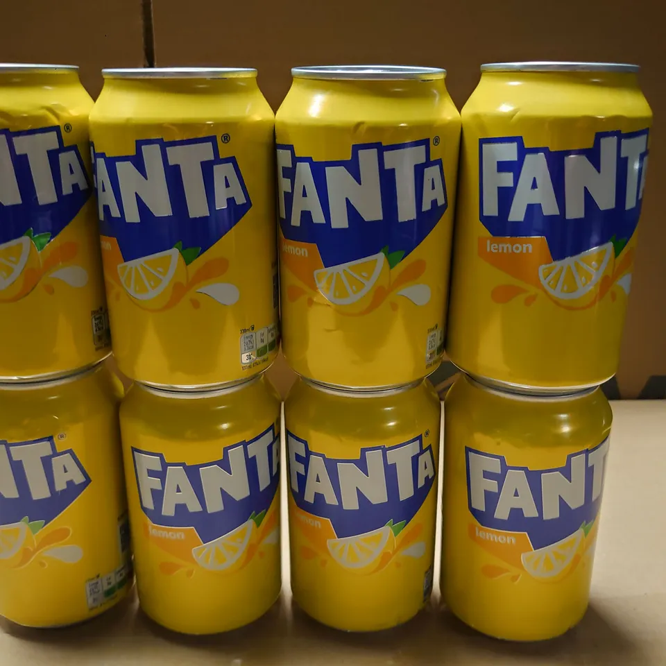 LOT OF 28 330ML CANS OF FANTA LEMON