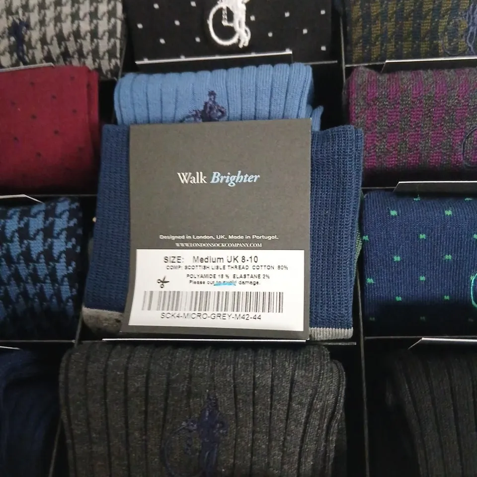 LONDON SOCK CO. THE FOOTNOTES GIFT BOX – ASSORTED MEN'S SOCKS PACK OF 15(UK 8-10)