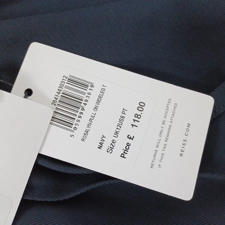 REISS NAVY WIDE LEG TROUSERS- UK 12