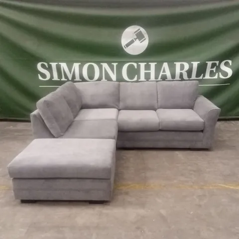 LILA 5 SEATER FABRIC CORNER SOFA - GREY