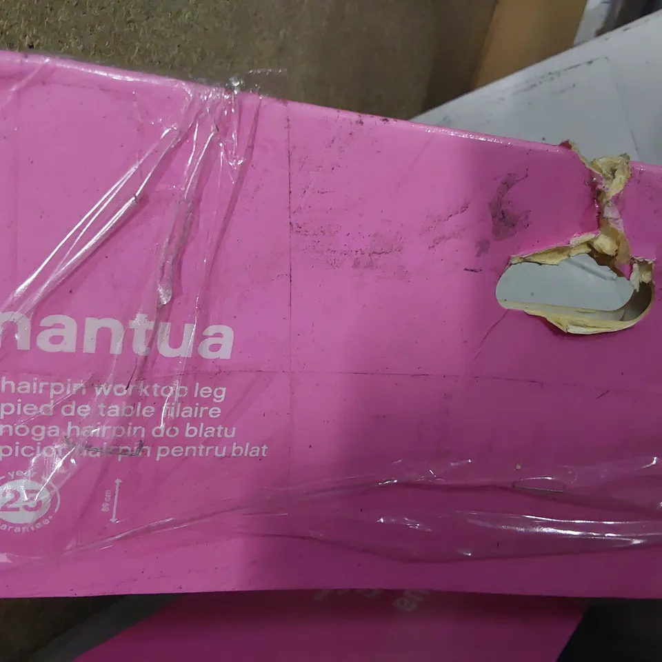 PALLET OF ASSORTED ITEMS, INCLUDING, VELUX BLINDS, TABLE & KITCHEN WORKTOP LEGS, WC FLUSH PLATE, WALL GROUT.