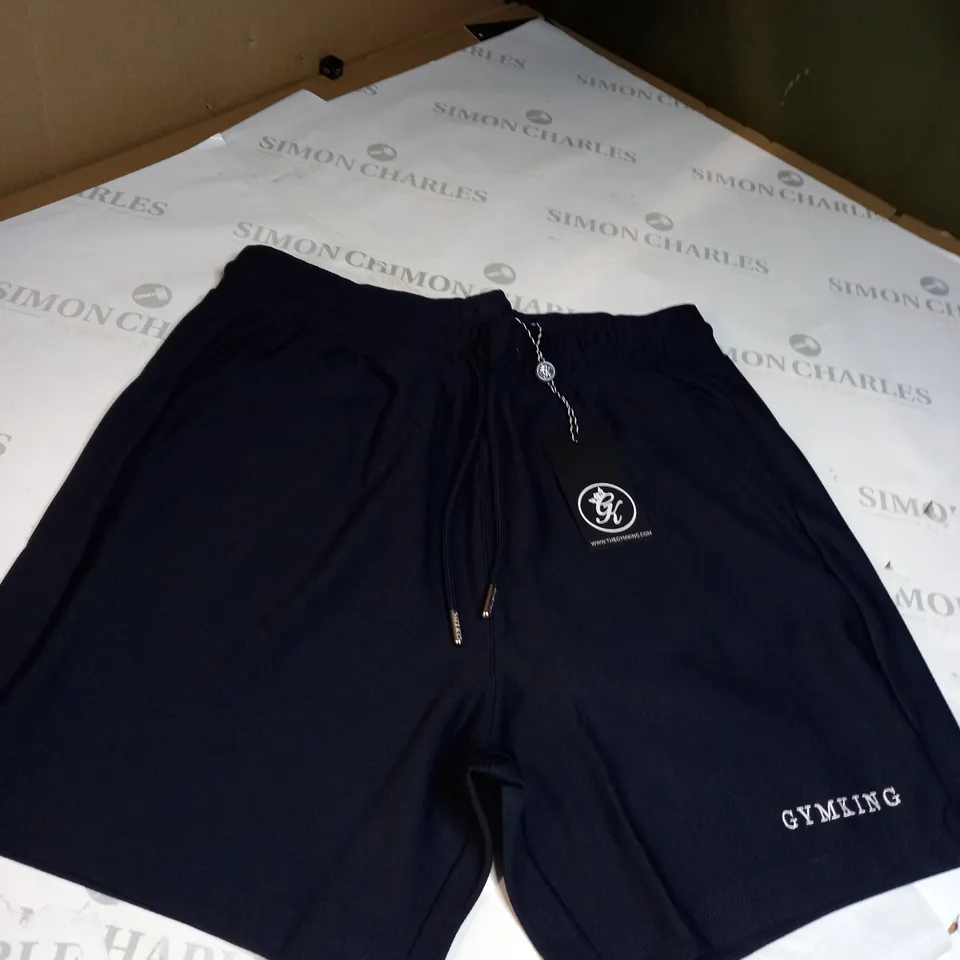 GYM KING SIGNATURE EMBRAIDED SHORTS SIZE M