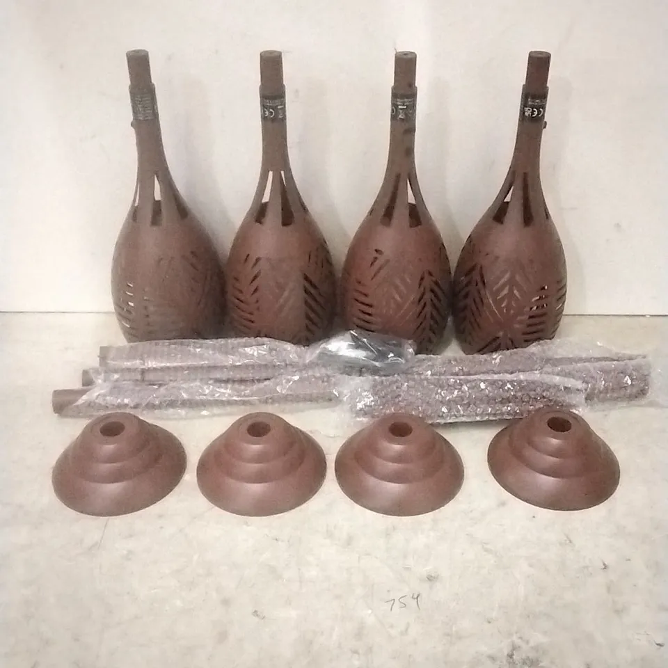 BOXED SOLAR LIGHTS PACK OF 4 MODERN TULIP DESIGN 