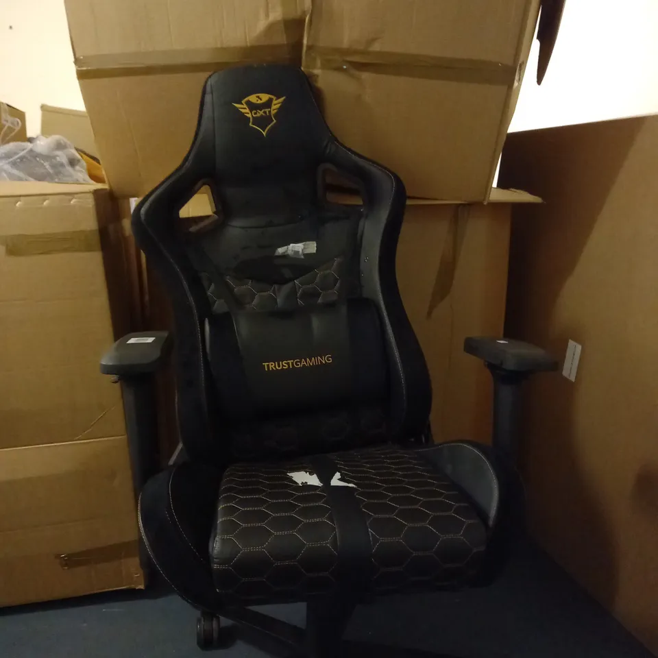 TRUSTGAMING GAMING CHAIR IN BLACK & GOLD - COLLECTION ONLY