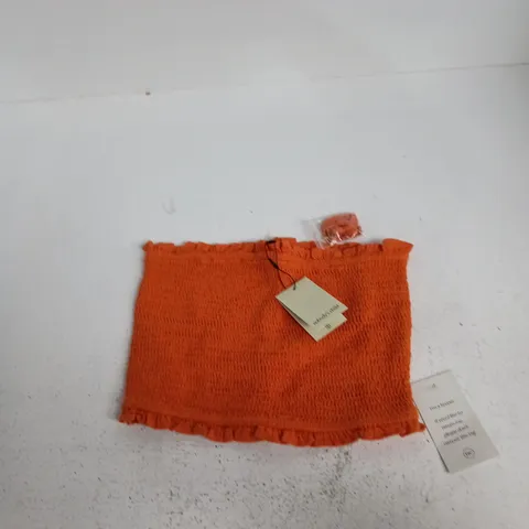 NOBODYS CHILD ORANGE BEACH SHIRRED BANDEAU TOP – UK 8 (EU 36, USA 4)
