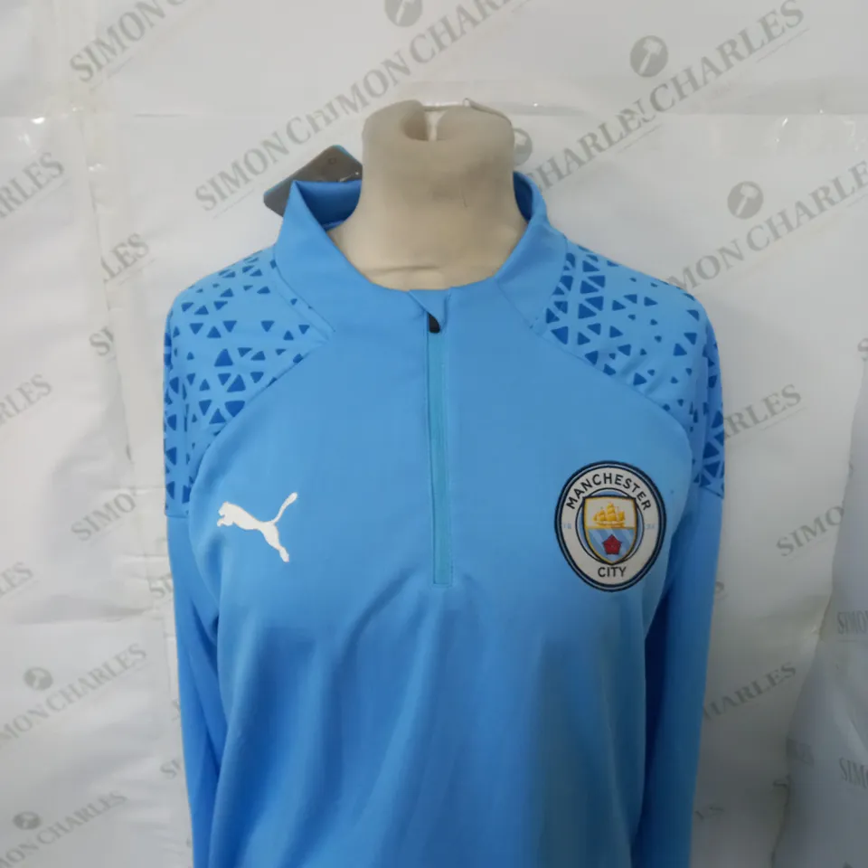 MANCHESTER CITY FC 1/4 ZIP TRAINING TOP SIZE S