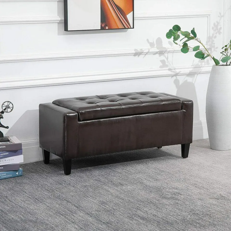 VIKKI UPHOLSTERED STORAGE BENCH