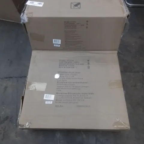 BOXED WINSLOW DESK CHAIR IN PU VINTAGE LOOK BRANDY COLOURED