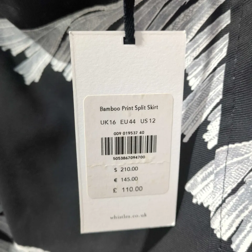 WHISTLES BAMBOO PRINT SPLIT SKIRT – UK16