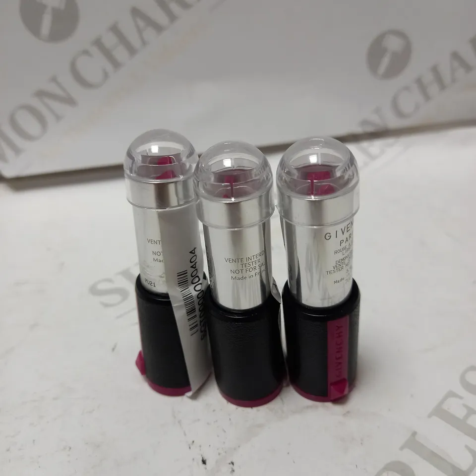 LOT OF 3 GIVENCHY ROUGE A LEVRES LIPSTICK - 323 FRAMBOISE COUTURE 