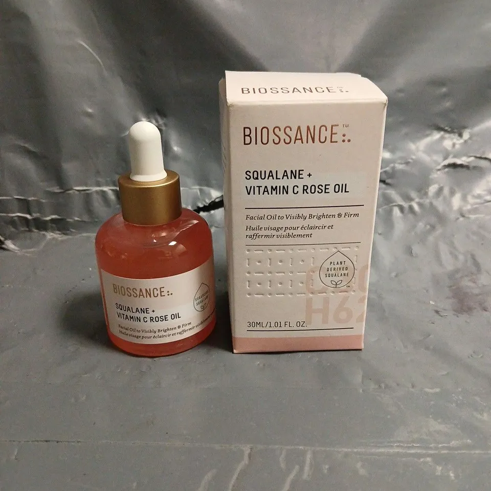 BOXED BIOSSANCE SQUALANE + VITAMIN C ROSE OIL 30ML