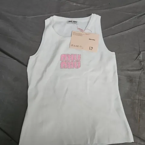 MIU MIU WHITE TANK TOP IN WHITE - SIZE UNSPECIFIED