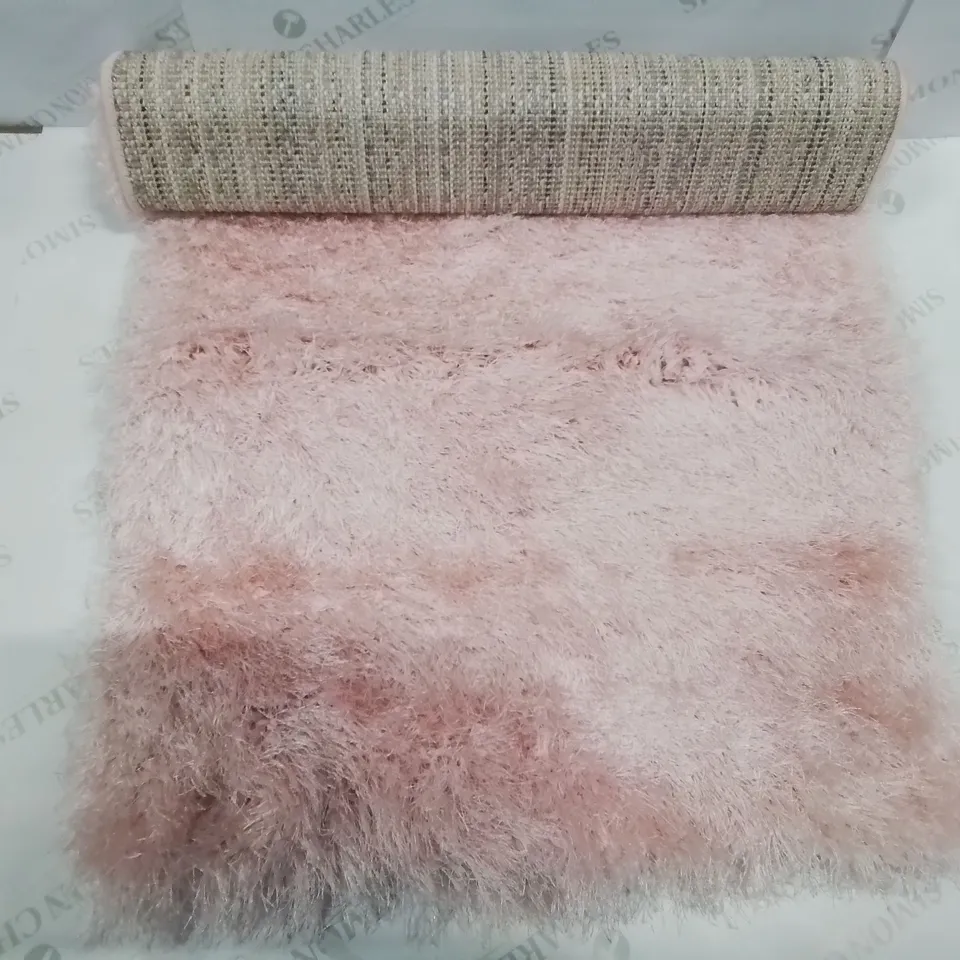 BRAND NEW PACO HOME 300 GLAMOUR PINK/ROSE 60X100CM SHAGGY RUG