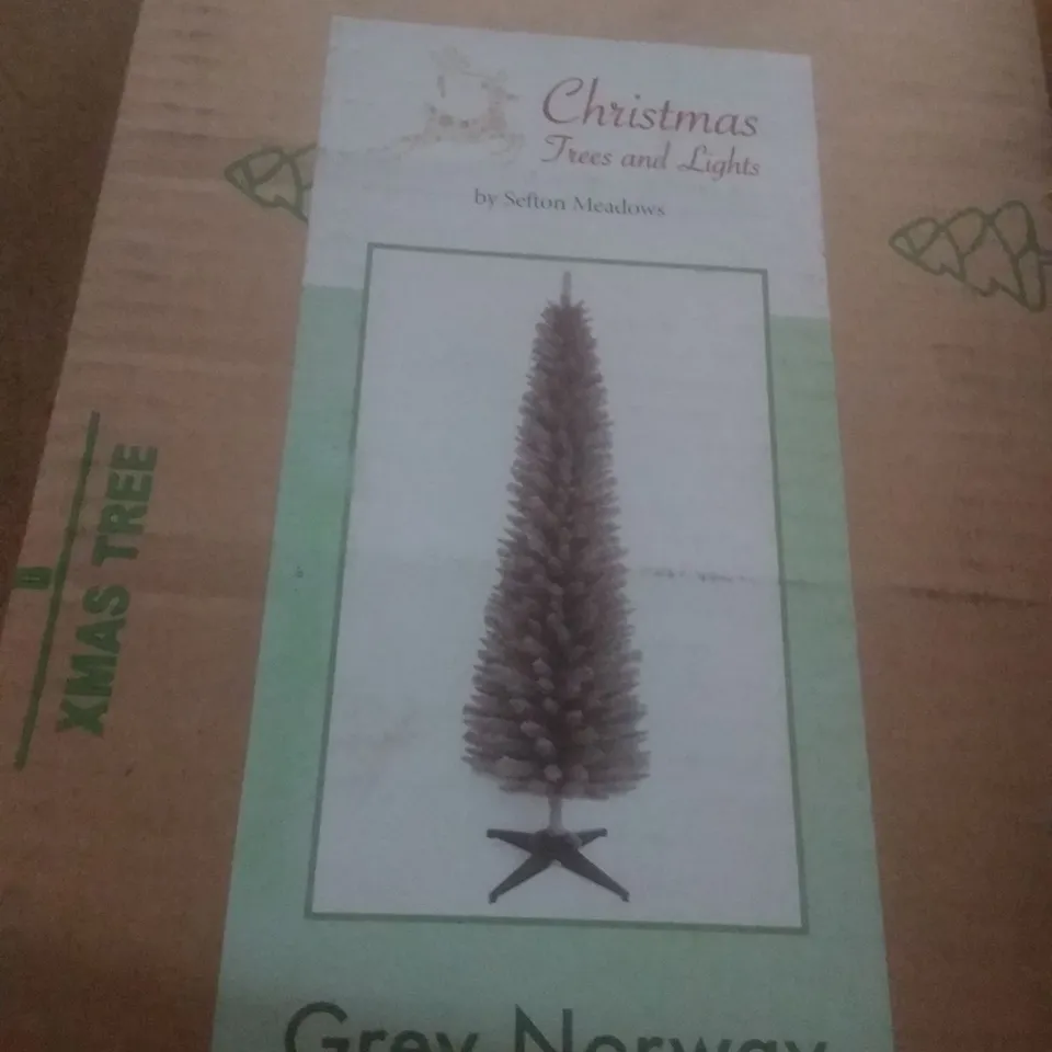 BOXED 180CM GREY NORWAY SPRUCE CHRISTMAS TREE