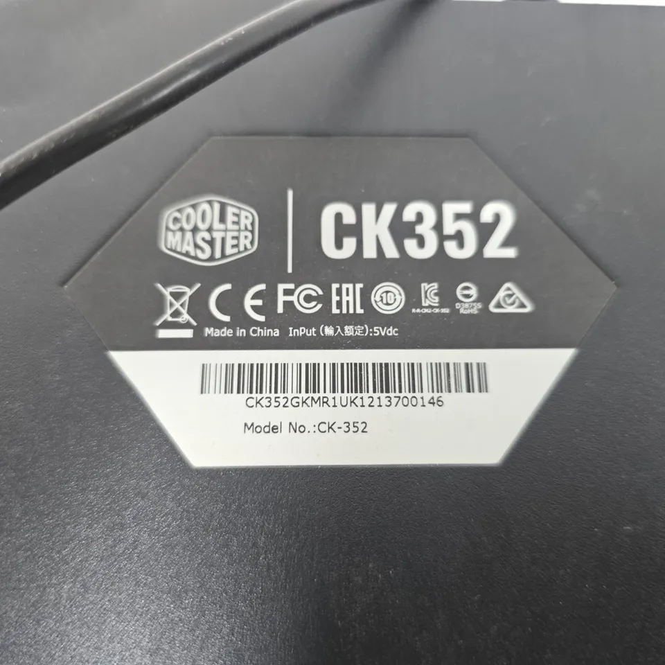 COOLER MASTER CK352 KEYBOARD – WIRED USB, GREY/BLACK KEYCAPS