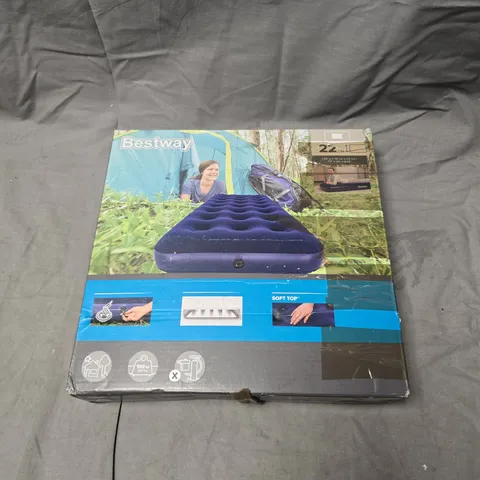 BESTWAY INFLATABLE AIR MATTRESS BED – 1.85M X 76CM X 22CM (SOFT TOP)