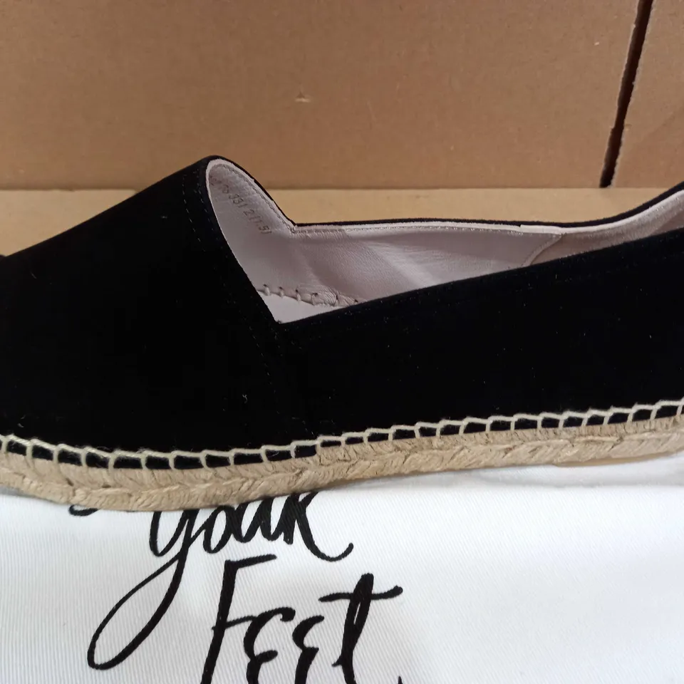 LULU GUINNESS FINDLAY SUEDE ESPADRILLES - BLACK - SIZE 7