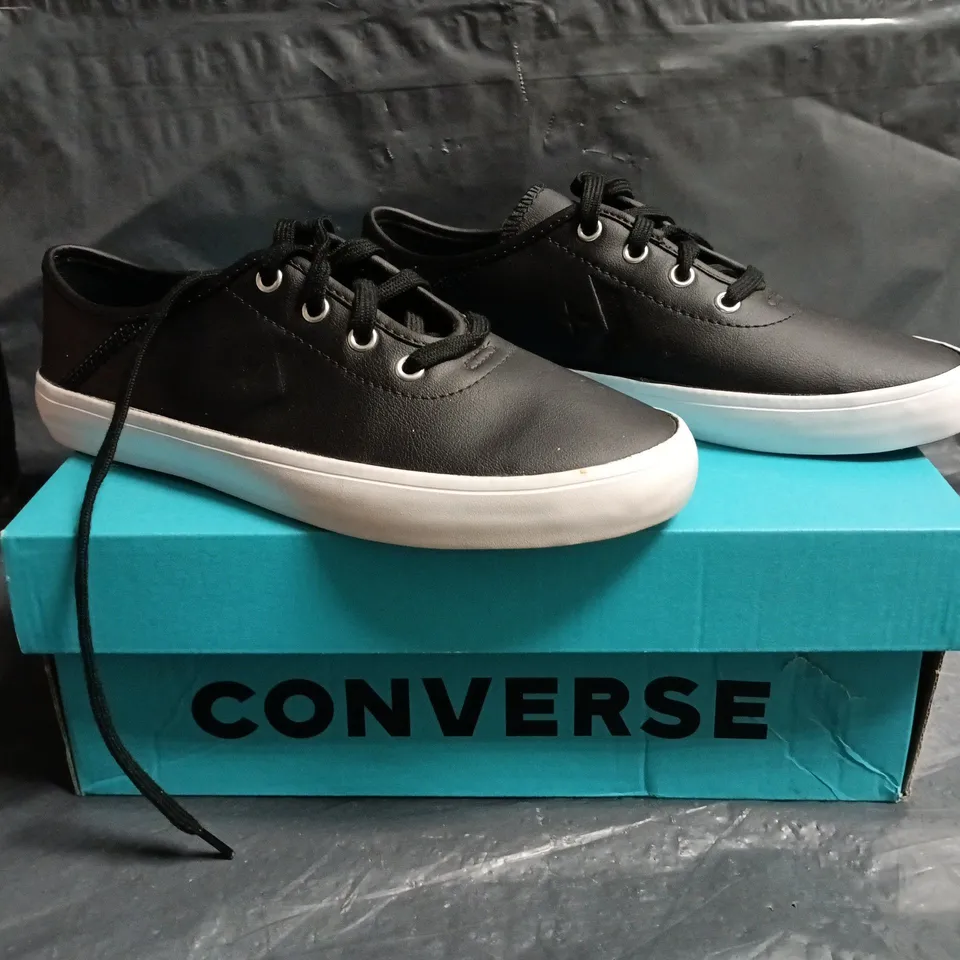 BOXED PAIR OF CONVERSE SHOES IN BLACK SIZE UK 3