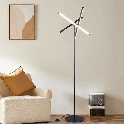 BOXED JASAI 168CM BLACK NOVELTY LED DIMMABLE FLOOR LAMP WITH REMOTE