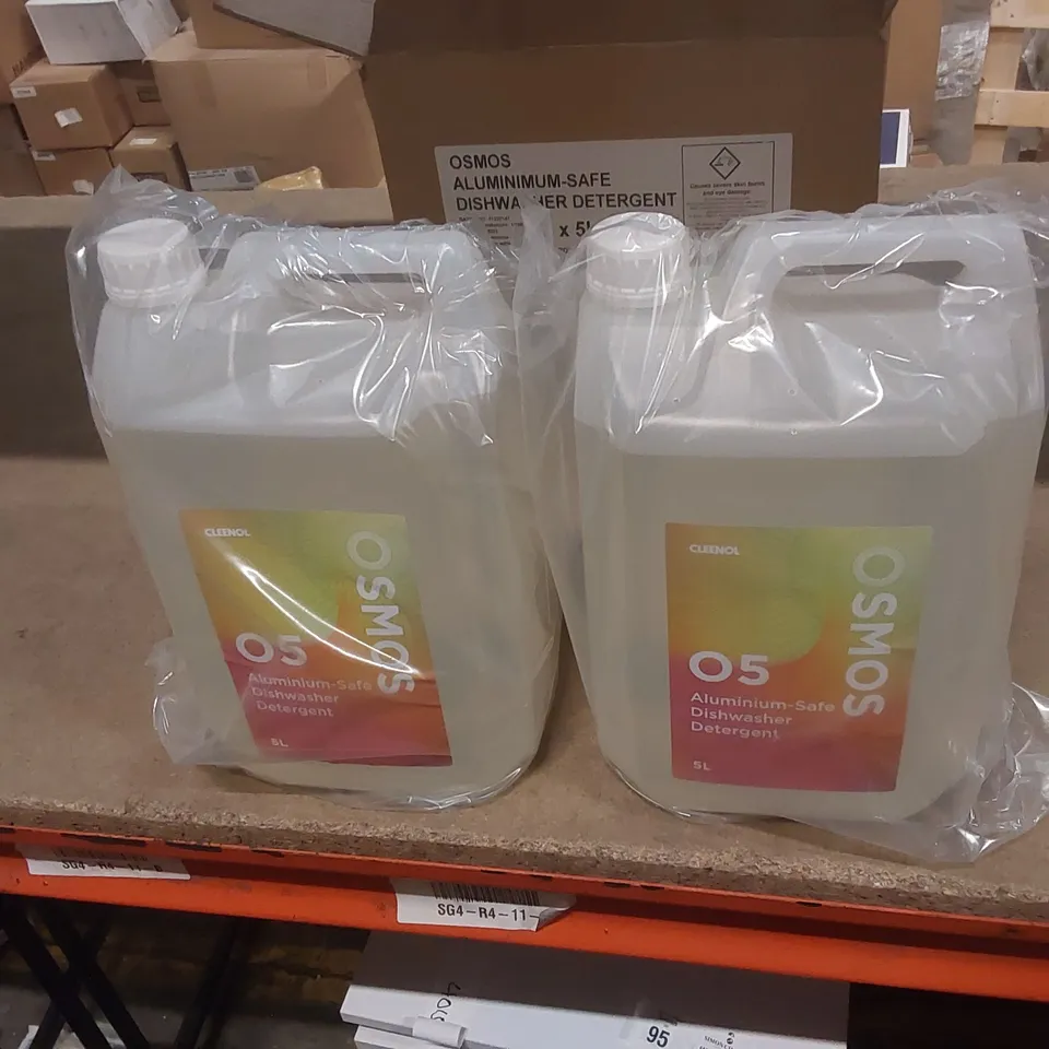 2x 5L BRAND NEW CLEENOL OSMOS O5 ALUMINIUM-SAFE DISHWASHER DETERGENT