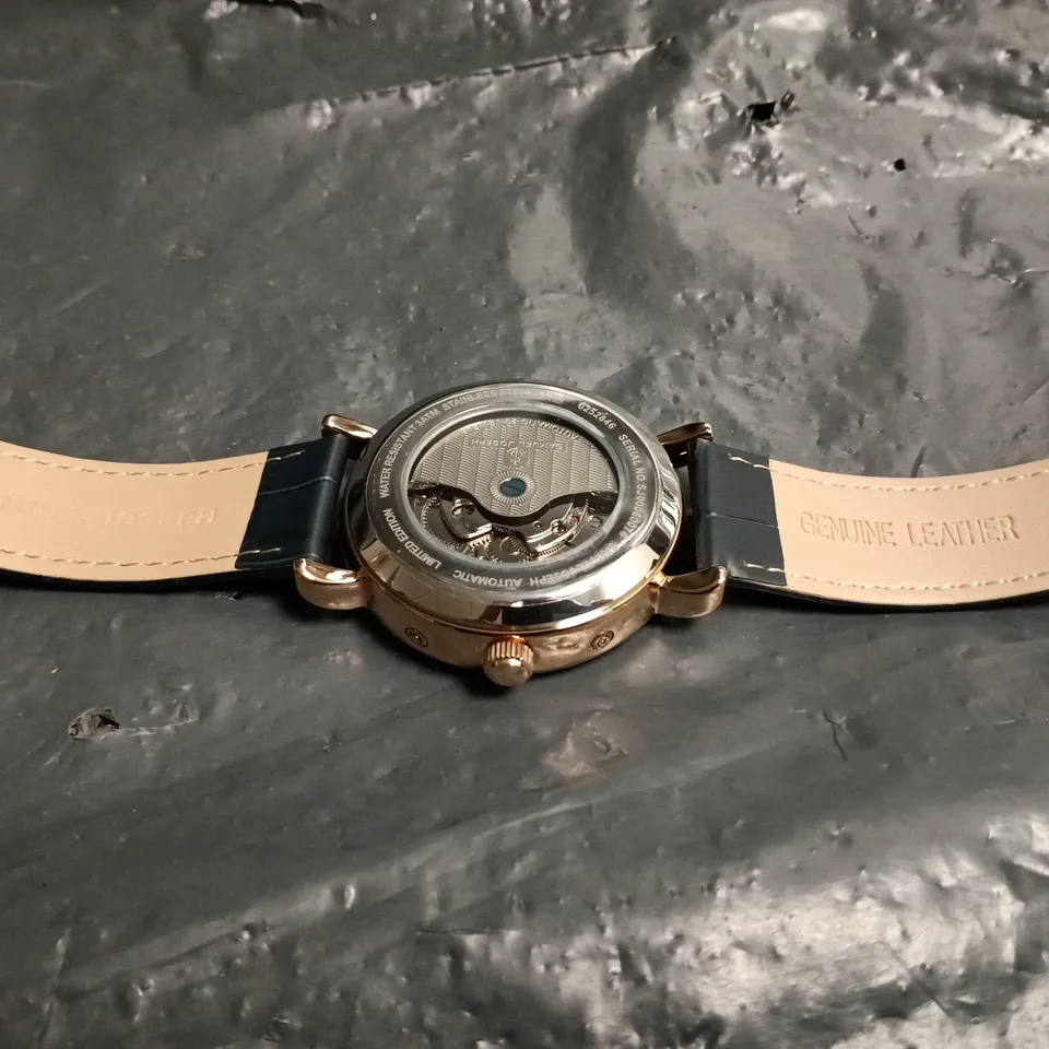 SAMUEL JOSEPH AUTOMATIC LIMITED EDITION WRISTWATCH - ROSE GOLD/BLUE