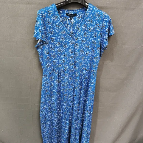 CREW CLOTHING WOMEN'S BLUE FLORAL PRINT DRESS UK SIZE 12 