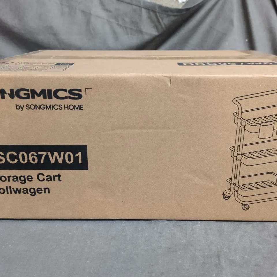 SONGMICS 3-TIER STORAGE CART ON WHEELS – BOXED (BSC067W01)