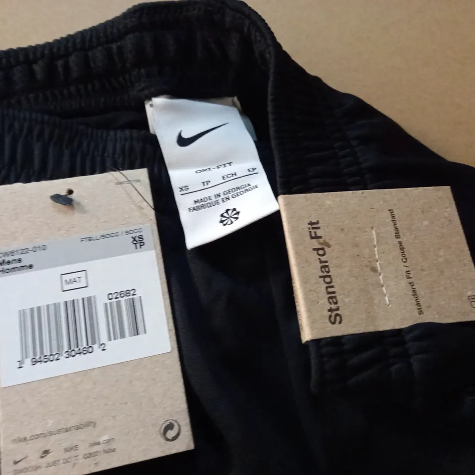 NIKE DRI-FIT BLACK TRACK PANTS - XS