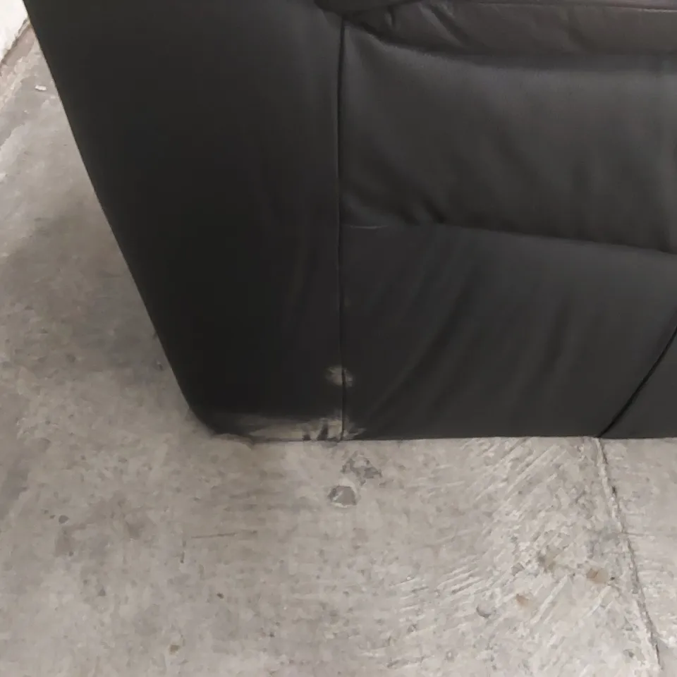 QUALITY DESIGNER BLACK FAUX LEATHER ARMCHAIR 