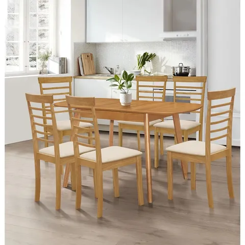 BOXED AHWAHNEE OVAL 136CM L x 80CM W DINING TABLE - OAK (1 BOX)