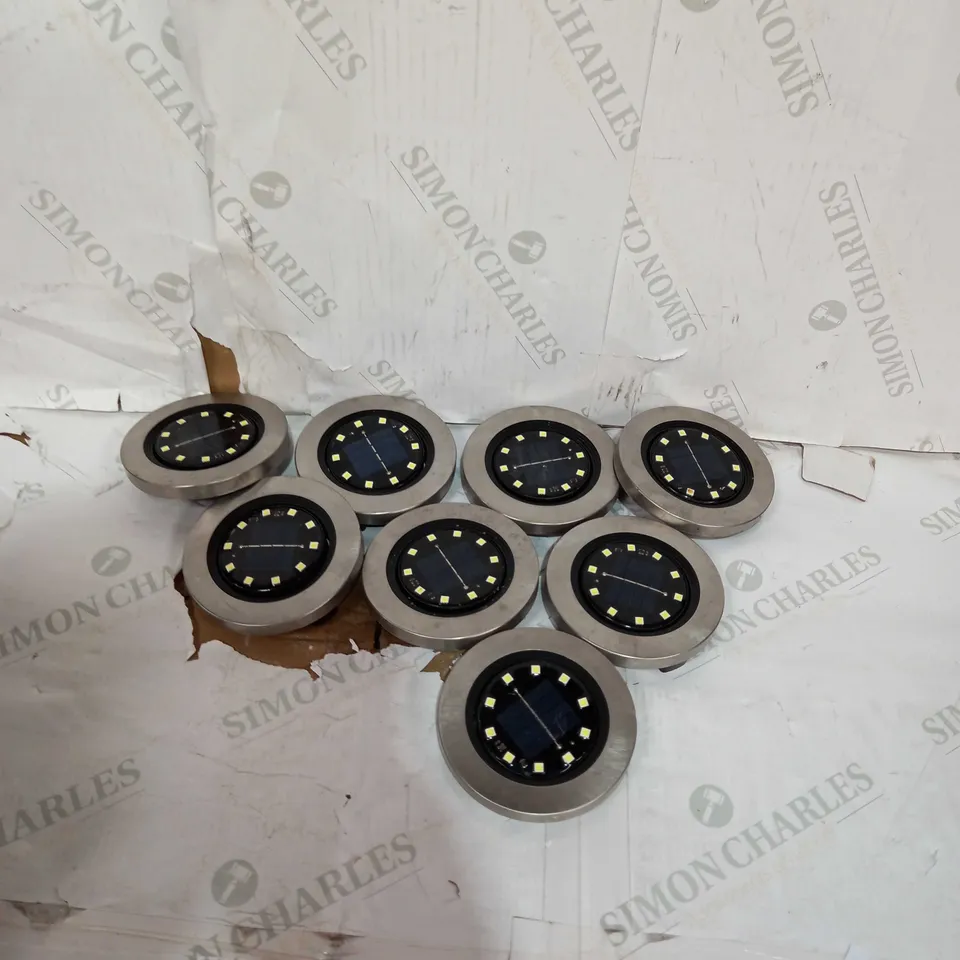 OUTLET BELL & HOWELL SET OF SWIVEL SOLAR DISK LIGHTS SILVER