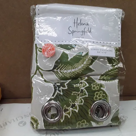 BRAND NEW HELENA SPRINGFIELD LINED CURTAINS - 167CM X 183CM (WILLOW)