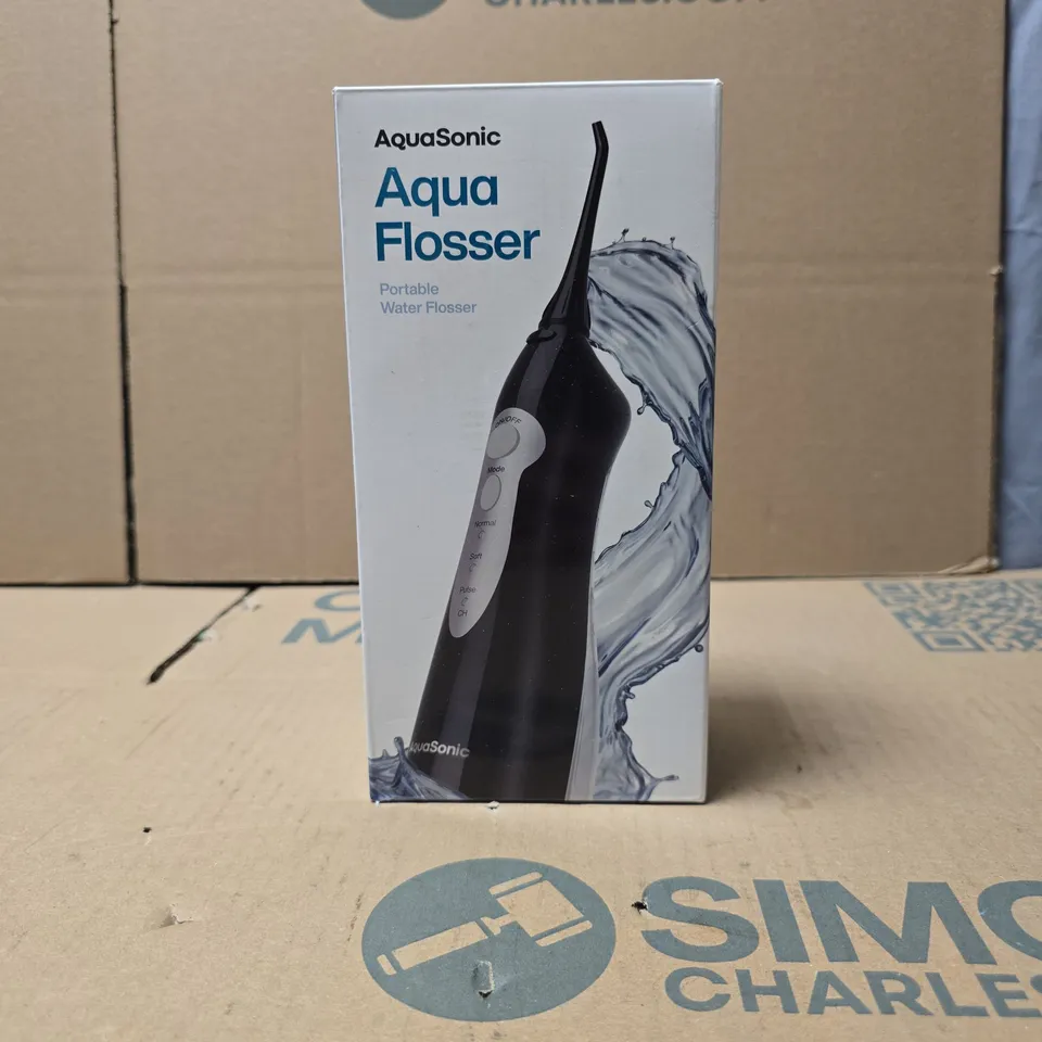 AQUASONIC AQUA FLOSSER PORTABLE WATER FLOSSER BOXED